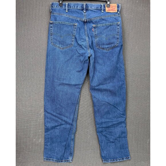 Levis 550 Mens Size W38 L34 Blue Relaxed Fit Straight Leg Denim Jeans - Picture 2 of 12